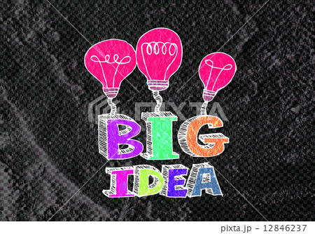 big idea concept light bub on Cement wall texture background des 12846237