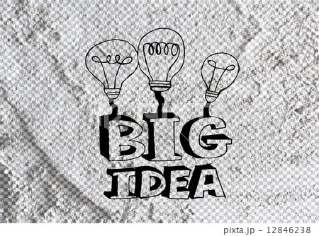 big idea concept light bub on Cement wall texture background des 12846238