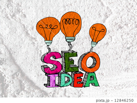Seo Idea SEO Search Engine Optimization on Cement wall texture b 12846250