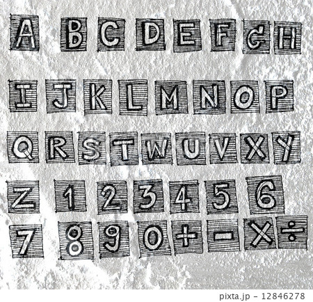 Hand drawn letters font written on wall texture background desig Hand drawn letters font written on wall texture background desig 12846278