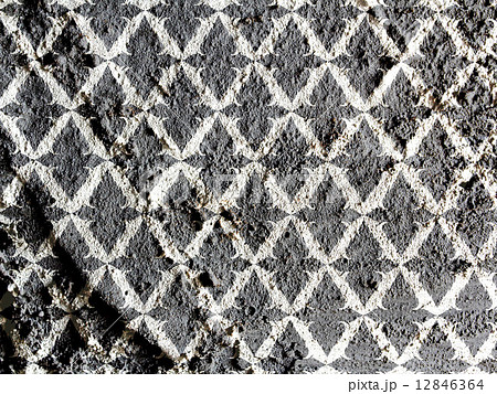 Line Thai art  on wall texture background design 12846364