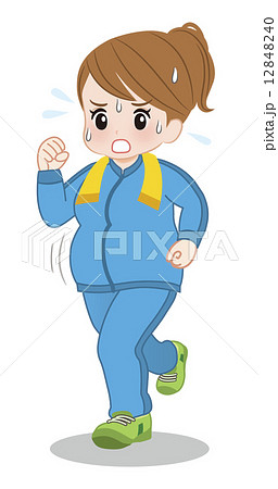 ダイエット中女性　ジョギング中 12848240