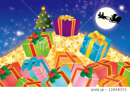 背景素材壁紙 クリスマスプレゼント クリスマスギフト のイラスト素材