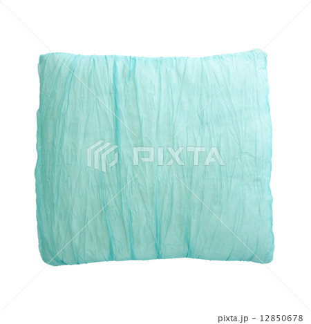 Blue Pillow isolated on the white background with Clipping Path 12850678