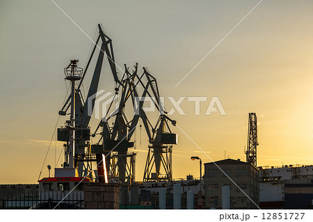 Port warehouse with cargoes 12851727