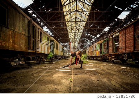 Beautiful couple of professional artists dancing 12851730