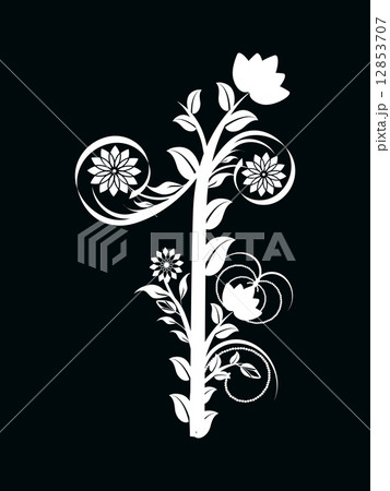 vector illustration of the number one made with floral ornament 12853707