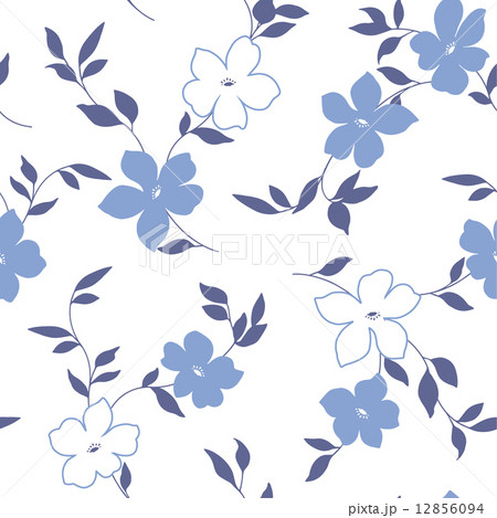 シームレスな花柄のイラスト素材