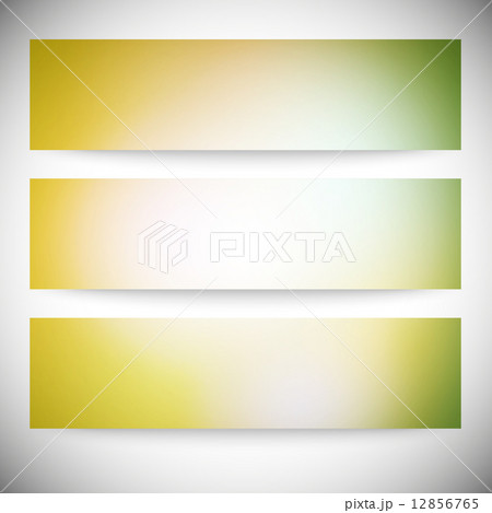 Set of horizontal banners. Abstract multicolored defocused lights background vector illustration 12856765