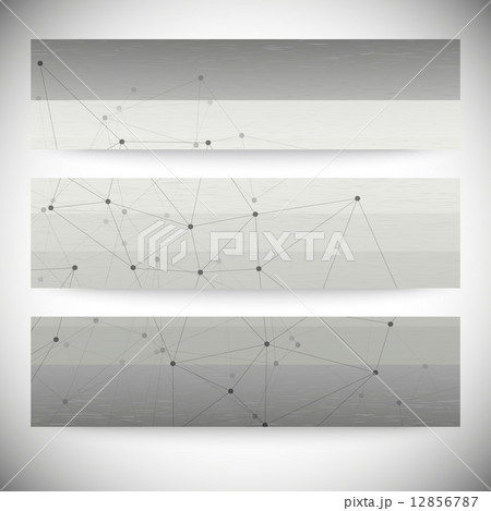 Set of horizontal banners. Abstract gray background vector, illustration for communication 12856787