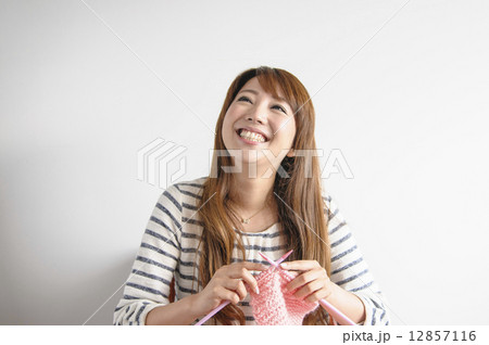 手編みマフラー 手編みマフラー 12857116