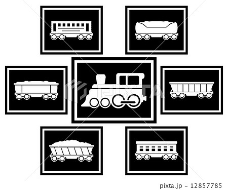 set icons for railway transportation 12857785