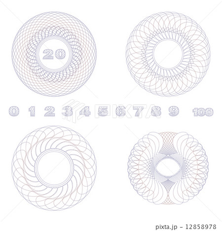 Decorative guilloche rosettes 12858978