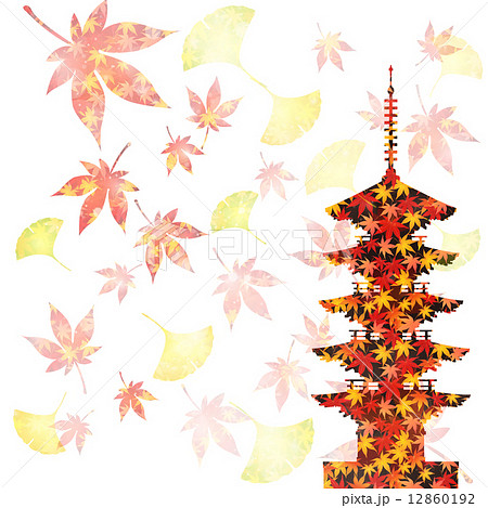 もみじ 紅葉 背景のイラスト素材