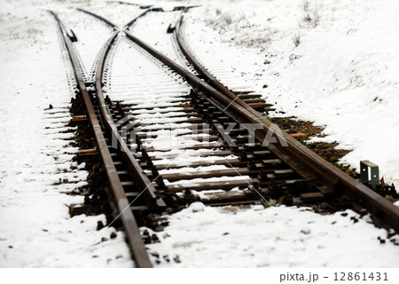 Railroad tracks in the snow Railroad tracks in the snow 12861431