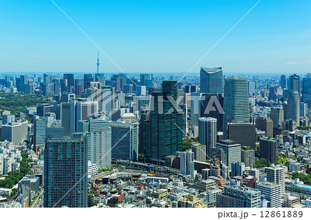 東京スカイツリーと都心の高層ビル群 東京スカイツリーと都心の高層ビル群 12861889