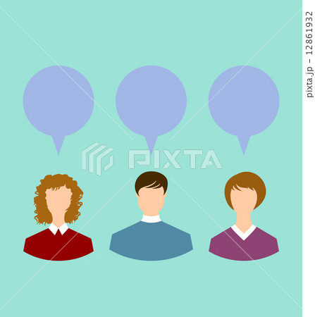 People with chat speech bubbles, social network 12861932