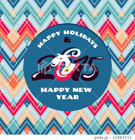 New year greeting card with goat 12863513
