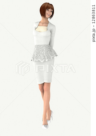 ポーズするモデル体型の女性 ポーズするモデル体型の女性 12863811