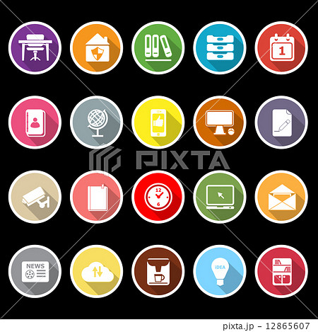 Home office icons with long shadow 12865607