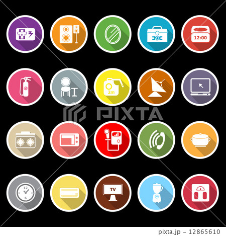 House related icons with long shadow 12865610