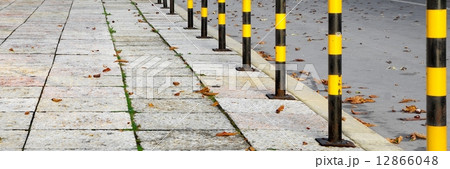 Yellow Black Street Posts 12866048