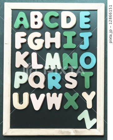 A to Z alphabet colorful wooden word on black board2 12866151