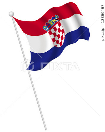 クロアチア 国旗 国 旗 のイラスト素材