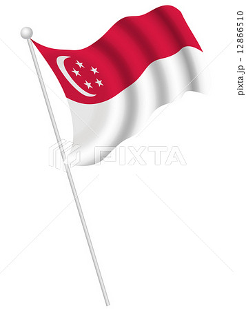 シンガポール 国旗 国 旗 のイラスト素材