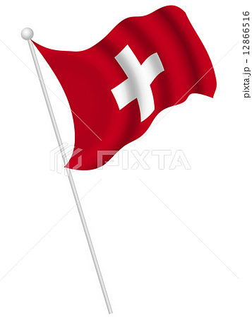 スイス 国旗 国 旗 のイラスト素材