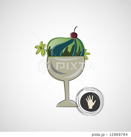 Vector sketch delicious dessert in a glass bowl 12868764