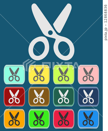 Scissors Icon with Color Variations.  Vector 12868836