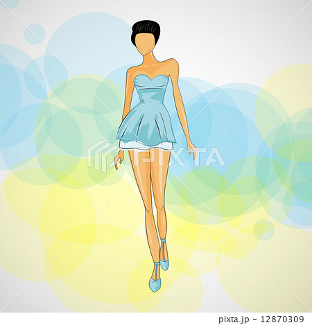 Vector sketch girl in fashion clothes eps 12870309