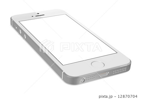 Silver Smartphone with blank screen on white background 12870704