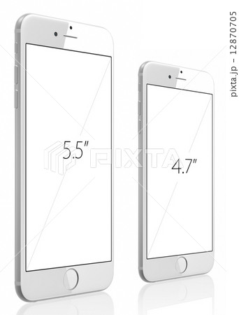 new Silver Smartphone with blank screen on white background 12870705