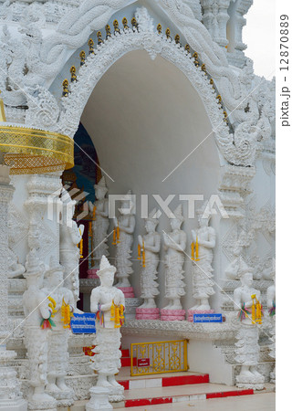 Thai temple of buddhism, lamphun, Thailand 12870889