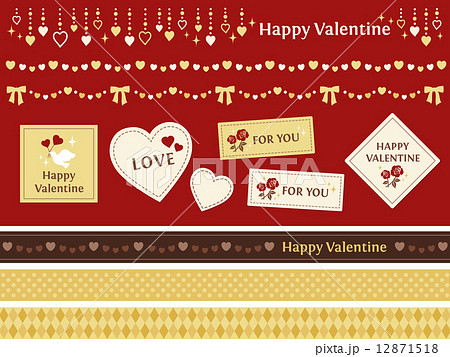 バレンタイン　装飾　赤 12871518