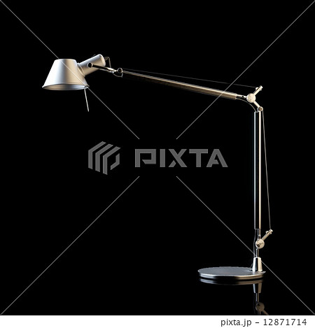Desktop flexible lamp on black background Desktop flexible lamp on black background 12871714