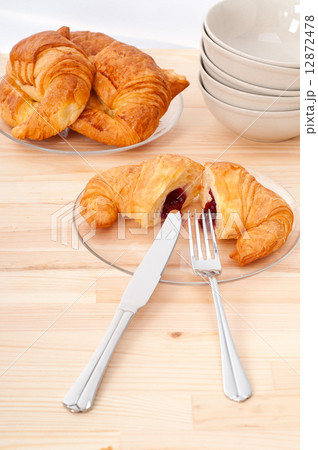 croissant French brioche filled with berries jam croissant French brioche filled with berries jam 12872478