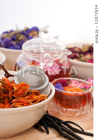 Herbal natural floral tea infusion with dry flowers 12872634