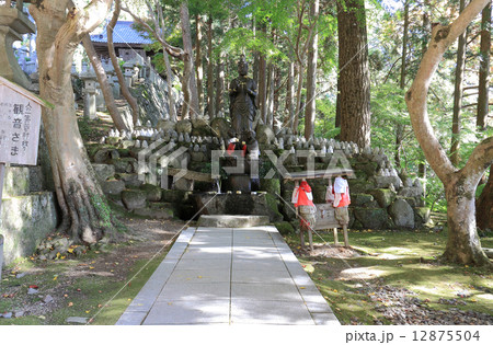 四国別格霊場（番外札所）15番「箸蔵寺」護摩殿近くの「ぼけ封じ観音」左奥は鐘楼堂 12875504