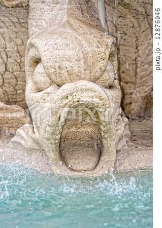 detail of triton fountain in rome 12876946