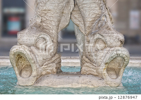 detail of triton fountain in rome 12876947