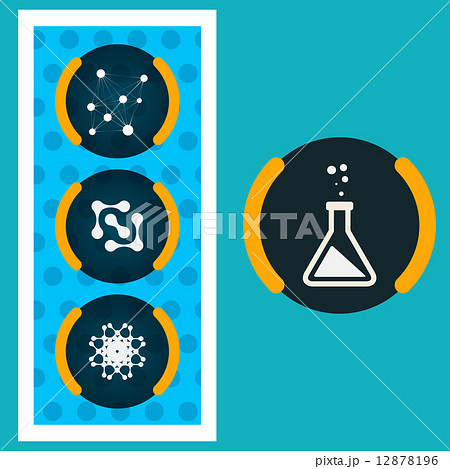Set icons chemical experiments blue background eps 12878196