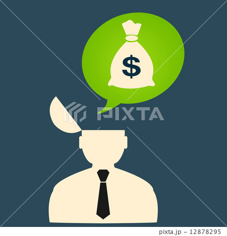 Flat icon man thinks about big money 12878295