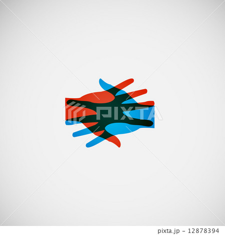Vector flat icon hands. color abstraction eps 12878394
