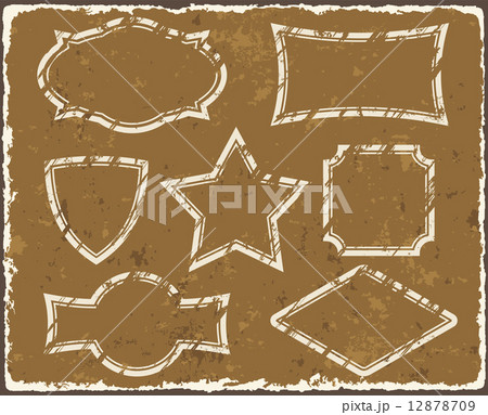 Set of retro style grunge frames. Vector  12878709