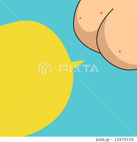Vector talking ass and yellow speech bubble Vector talking ass and yellow speech bubble 12879159