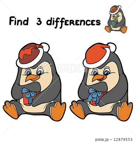 Find 3 differences (penguin) 12879553