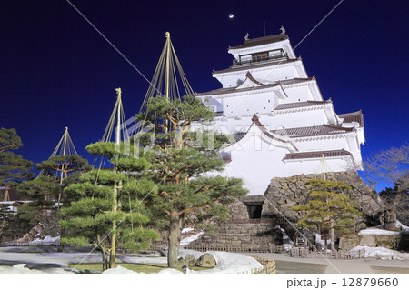 鶴ヶ城冬景色夜景 鶴ヶ城冬景色夜景 12879660